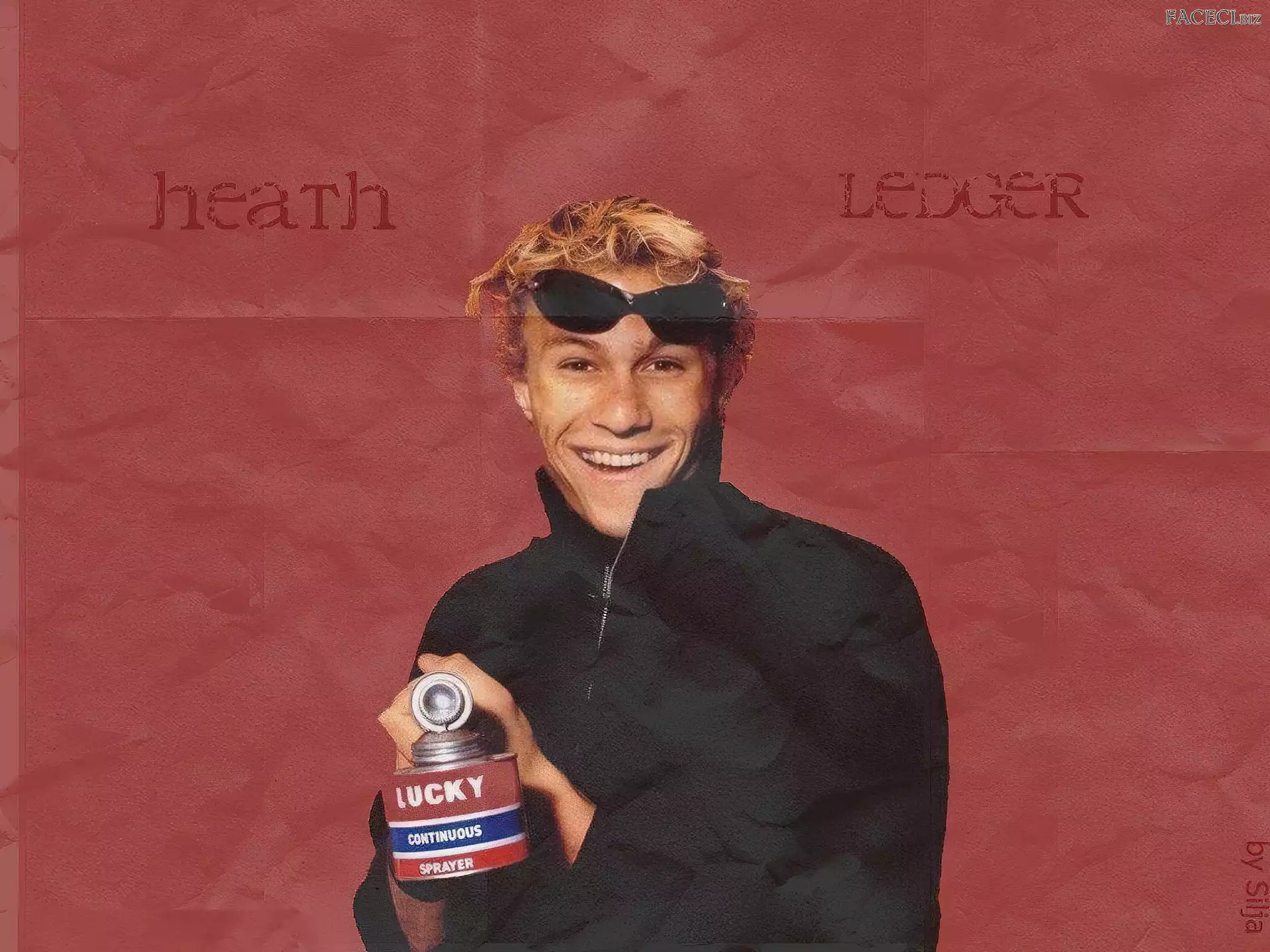 okulary, Heath Ledger, czarny strój